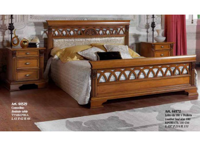 Double Bed Hotel Antique Beds 2x Nightstand 3-piece Bedroom Baroque Rococo Solid Wood