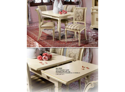 Dining table + 4x chairs set dining room solid wood suite 5-piece set furniture