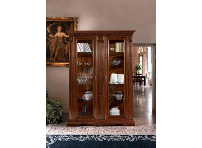Classic display cabinet showcase display cabinet glass cabinet baroque rococo solid wood