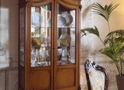 Noble Showcase Antique Style Baroque Rococo Living Room Classic Glass Cabinet