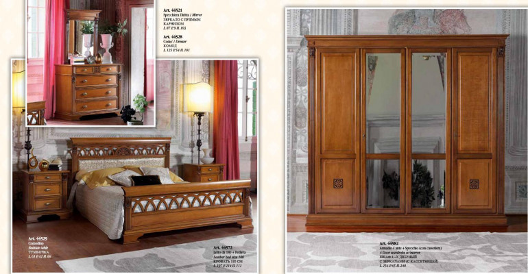 Bedroom set complete dresser bed wardrobe beds nightstand 6-piece solid wood