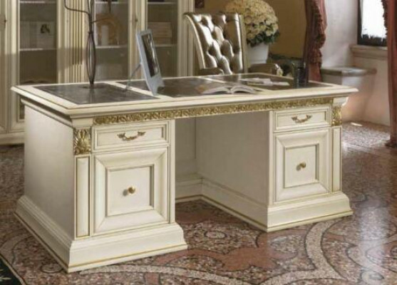Desk Office Table Noble Solid Wood Tables Baroque Rococo Antique Style 186x91cm New