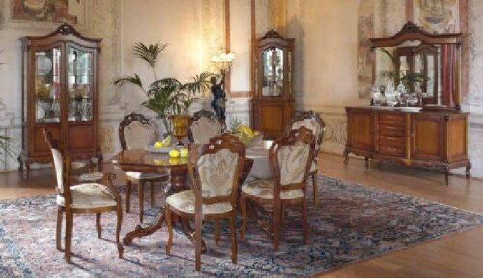 Dining table set table 6x chairs chair dining room set group solid wood 7-piece new