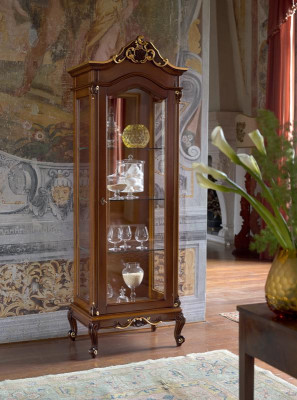Noble showcase antique style baroque rococo classic living room glass cabinet