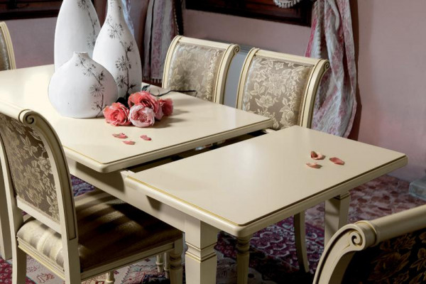 Dining table + 4x chairs set dining room solid wood suite 5-piece set furniture