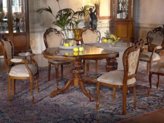 Dining table set table 6x chairs chair dining room set group solid wood 7-piece new