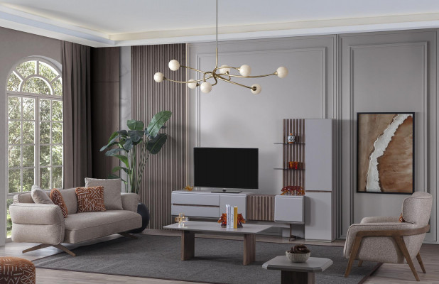Living room set furnishing complete room furniture sofa couch set 5-piece.