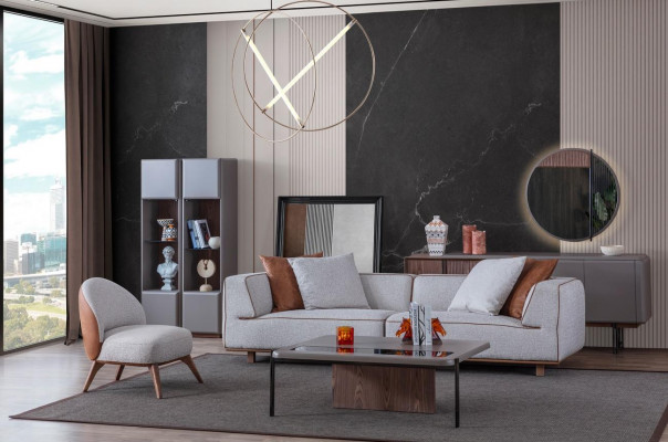 Luxury Living Room Set Complete Furniture Sofa Dresser Coffee Table 5-piece