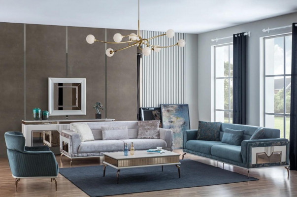 Designer sofa set 4 piece. Couch sofa set 3 seater armchair coffee table