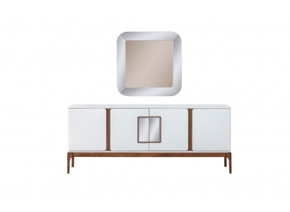 Luxury dining room set with sideboard and mirror, 2-piece modern dining group, dresser