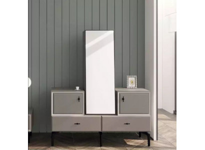 Dresser with mirror for bedroom gray stylish modern design