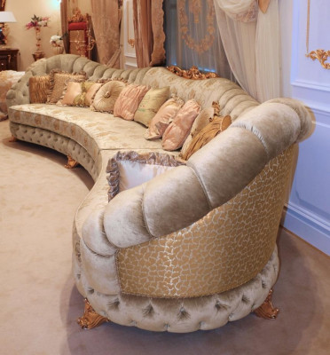 Living landscape corner sofa round couch seating upholstery sofa luxury furniture sofas Italy
