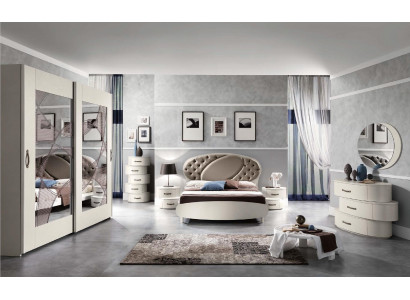 7-piece set bedroom bed nightstand dresser mirror wardrobe