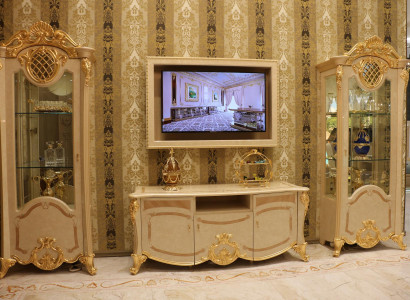 Design living wall sideboard 2x cabinet TV lowboard sideboard 3-piece set display cabinet