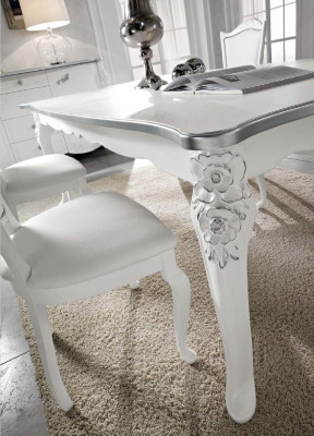 Dining room set dining table 4x chairs sideboard display cabinet group suite white new 7-piece set.