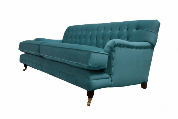 Designer sofa 3-seater Chesterfield couch upholstered seat three-seater textile