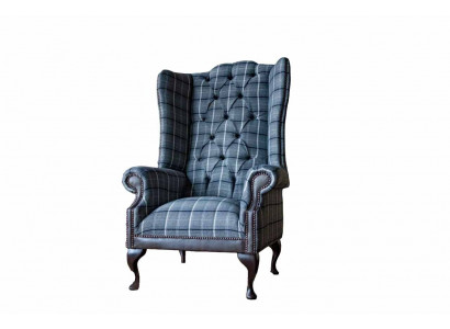 Wingback chair Chesterfield chair couch 1-seater sofa textile couches fabric