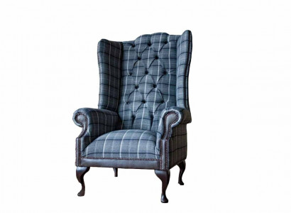 Wingback chair Chesterfield chair couch 1-seater sofa textile couches fabric