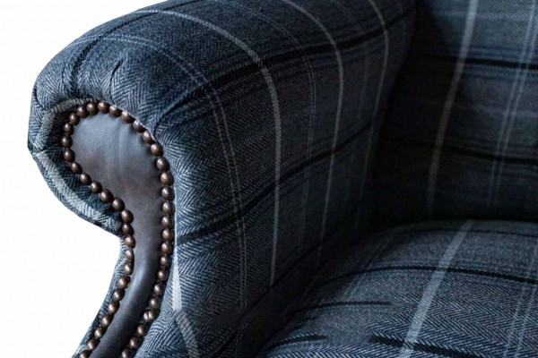 Wingback chair Chesterfield chair couch 1-seater sofa textile couches fabric