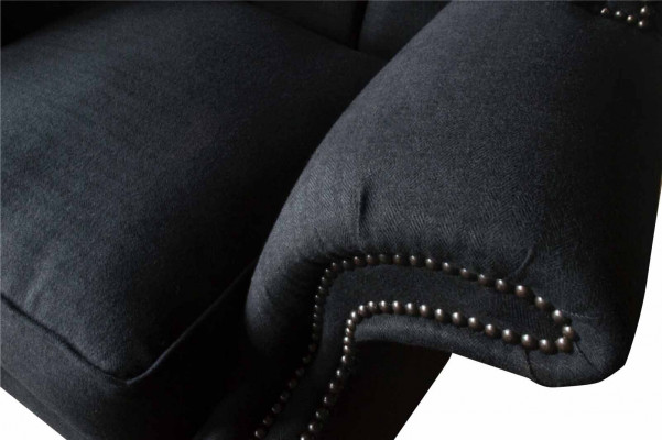 Chesterfield Textile Upholstered Sofa Design Armchair 1-Seater Wingback Chair