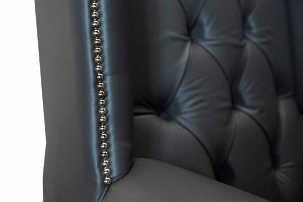 Armchair with stool designer upholstered armchair Chesterfield wingback chair new