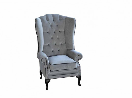 Chesterfield Wingback Chair 1-Seater Armchair Textile Upholstered Sofa Couch New