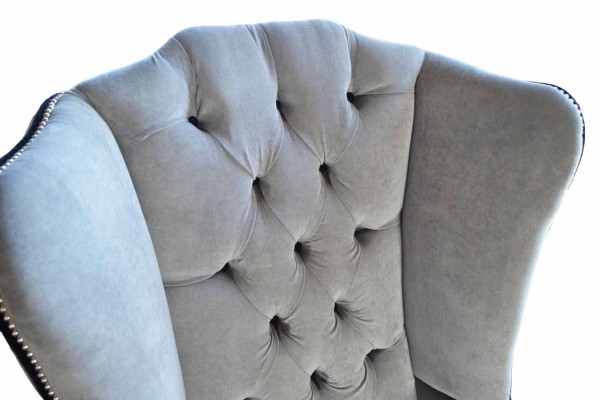 Chesterfield Wingback Chair 1-Seater Armchair Textile Upholstered Sofa Couch New
