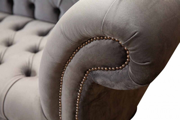 Chesterfield 3-Seater Designer Couch Sofa Upholstered Seat Fabric Luxury Sofas