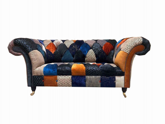 Sofa Seating Fabric Design Three-Seater Luxury Chesterfield Furniture Multicolored