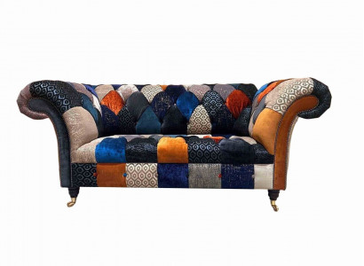 Sofa Seating Fabric Design Three-Seater Luxury Chesterfield Furniture Multicolored