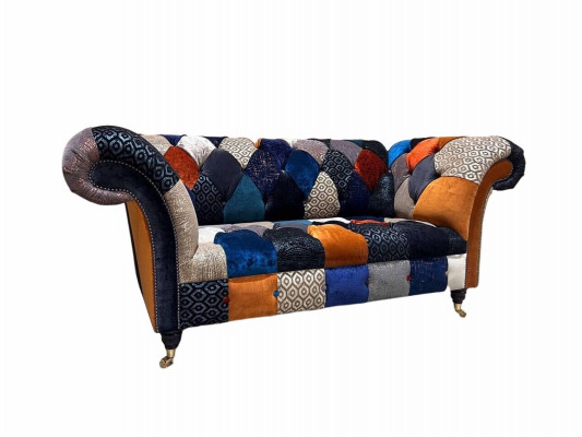 Sofa Seating Fabric Design Three-Seater Luxury Chesterfield Furniture Multicolored