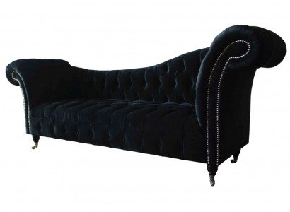 Sofa Luxury Textile Chesterfield Couch Upholstery 3-Seater Suite Blue Velvet