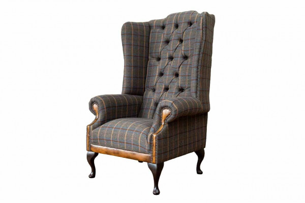 Chesterfield armchair couch upholstery 1-seater textile wingback chair upholstery