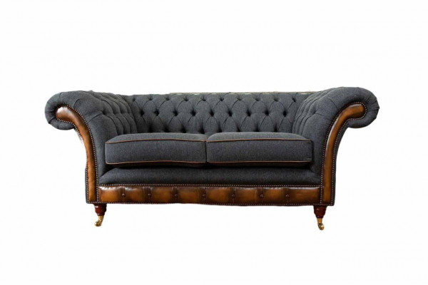Sofa 2-seater design sofas upholstered couches fabric chesterfield two-seater