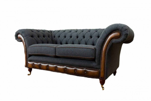Sofa 2-seater design sofas upholstered couches fabric chesterfield two-seater