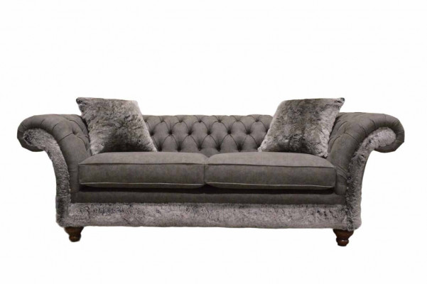 Chesterfield Sofa 3 Seater Upholstered Couch Classic Fabric Sofas Textile