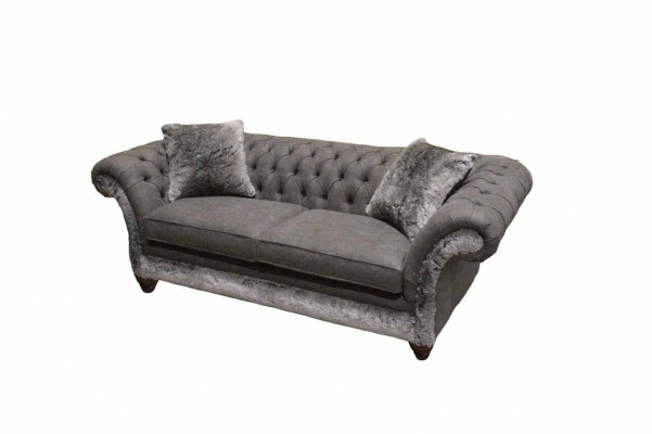 Chesterfield Sofa 3 Seater Upholstered Couch Classic Fabric Sofas Textile