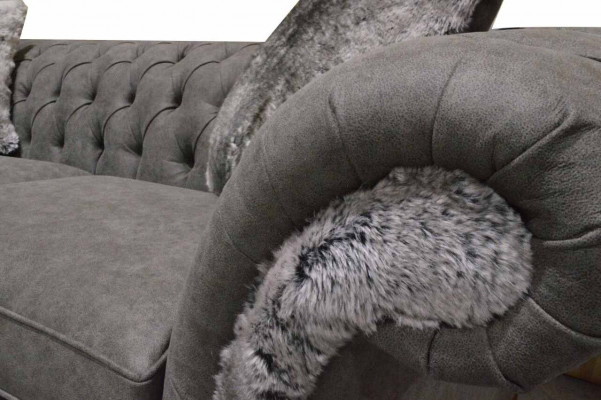 Chesterfield Sofa 3 Seater Upholstered Couch Classic Fabric Sofas Textile