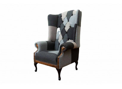 Chesterfield Wingback Armchair 1-Seater Sofa Couch Upholstered Textile New
