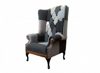 Chesterfield Wingback Armchair 1-Seater Sofa Couch Upholstered Textile New