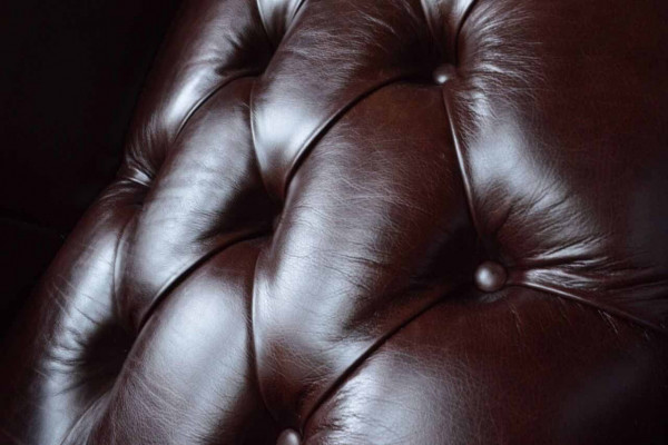 Single-seat armchair brown living room leather design Chesterfield wingback chair