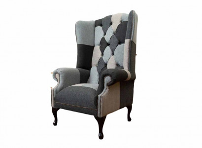 Wingback Chair Chesterfield Sofa Couch Upholstered 1-Seater Armchair Sofas Textile