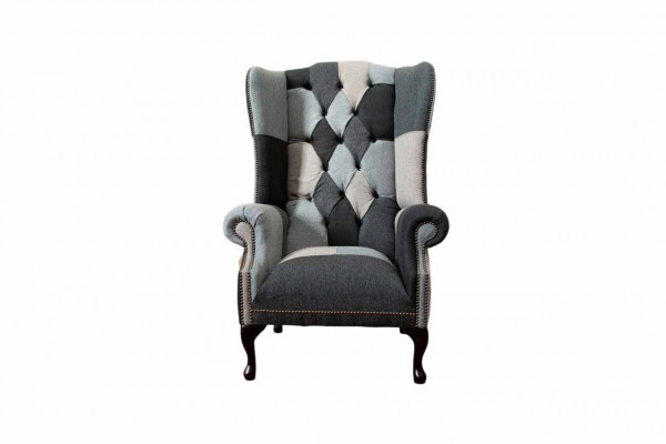 Wingback Chair Chesterfield Sofa Couch Upholstered 1-Seater Armchair Sofas Textile