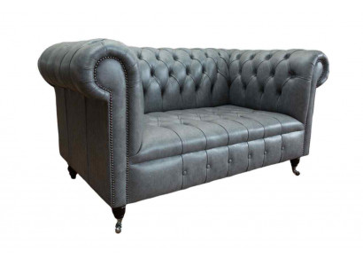 Chesterfield Sofa Couch Upholstered Sofas Classic 2-Seater Seat Leather