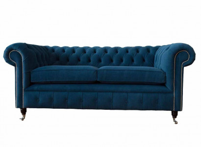 Sofa 3-seater Couch Chesterfield Upholstery Seat Fabric Textile Design New