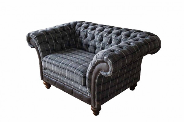 Chesterfield Armchair Couch 1 Seater Sofa Textile Fabric Couches Upholstery New