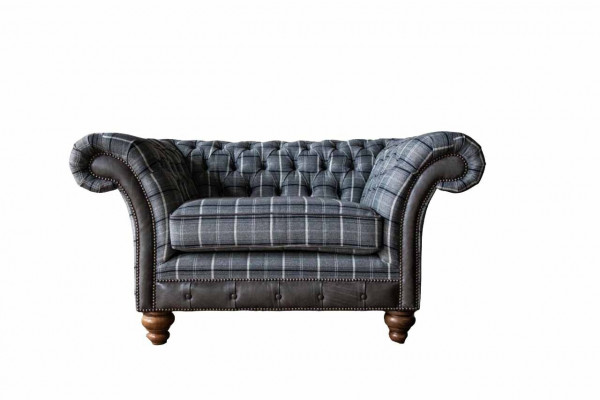 Chesterfield Armchair Couch 1 Seater Sofa Textile Fabric Couches Upholstery New