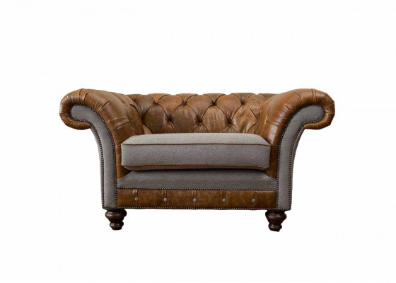 Design Chesterfield Armchair 1-Seater Couch Luxury Classic Textile Sofas