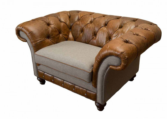 Design Chesterfield Armchair 1-Seater Couch Luxury Classic Textile Sofas