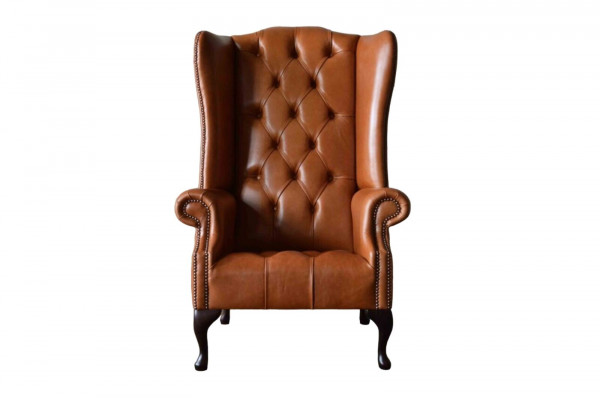 Armchair Wingback Chair Chesterfield Luxury Seater Living Room Brown New